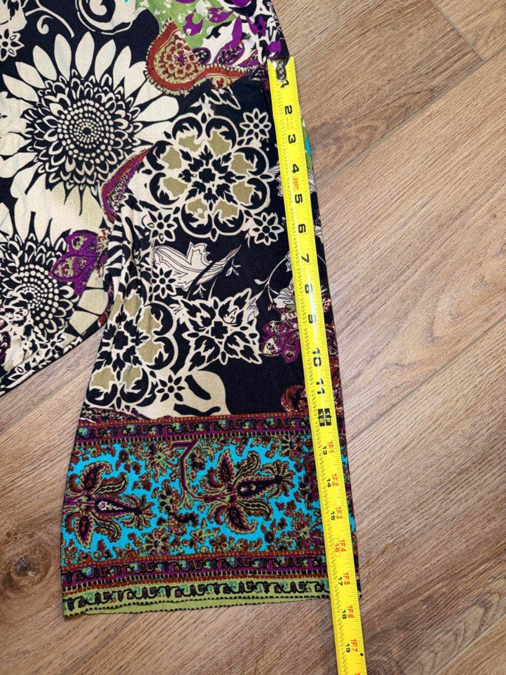 ECI NY 22W Boho Paisley Sunflower Sheath Dress Stretch 3/4 Sleeve Plus Size - Picture 15 of 16